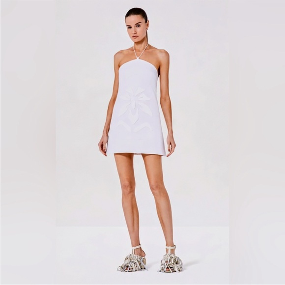 ALEXIS Dwayne white mini shift dress with flower imprinted dress | small - Picture 1 of 5